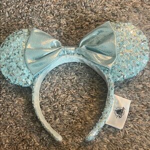 Sequin Mouse Ears Headband - Light Blue